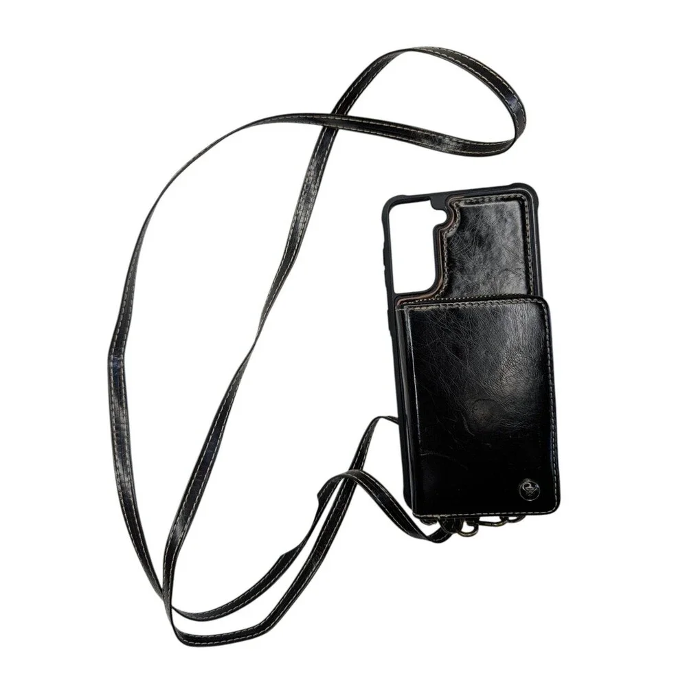 Black Leather Phone Case Galaxy